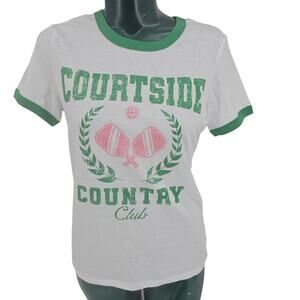 Freeze Top Courtside Country Club Pickleball Graphic Tee Tshirt Women's S 3652